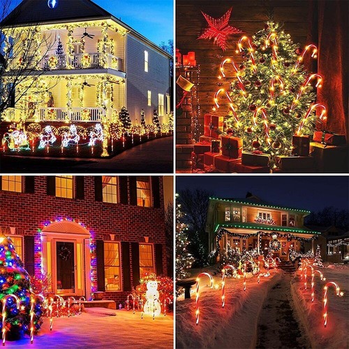 24PCS Christmas Outdoor LED Solar Lights Cane Candy Path Garden Up Decoration - Picture 13 of 15