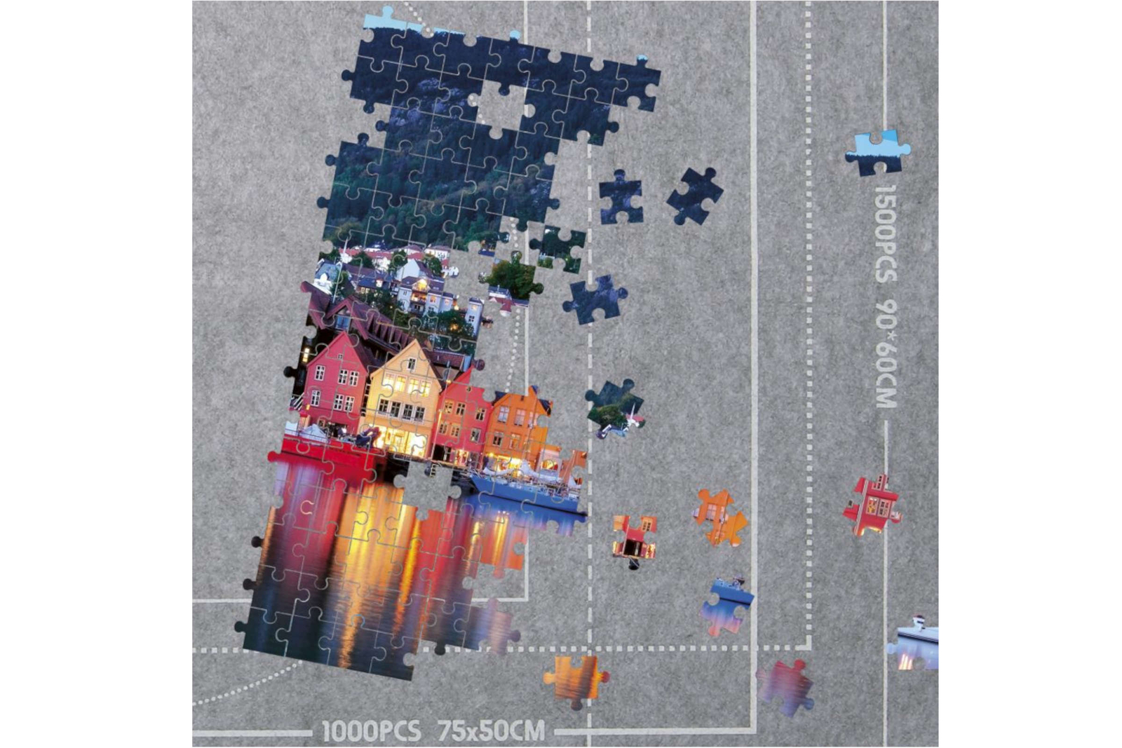 Puzzle 1000 Teile mit Puzzlematte 50 x 68 cm Natur Stadt Land eBay