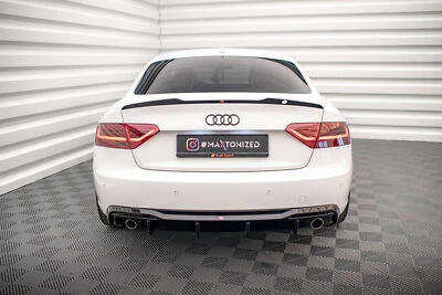 MAXTONDESIGN Diffusore attacco posteriore adatto per Audi A5 8T FL scarico singolo li. re. nero hoc