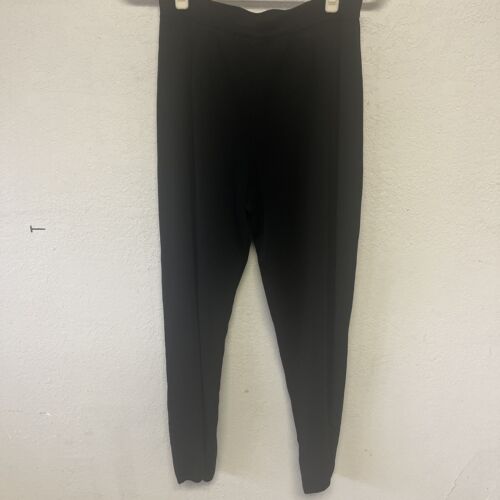 Misook acrylic pull on black knit classic  pants. Wide legs womens sz M - 第 1/9 張圖片