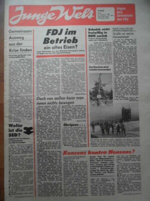 JUNGE WELT 8. Dezember 1989 DDR-Tageszeitung FDJ Mambo FCK-Juventus Turin 0:1