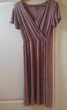 Principles Dress Mock Wrap Brown and Blue Animal Print UK 12 BNWT * See Desc **