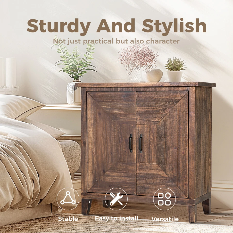 Entryway Cabinet Hallway Cabinet with Doors and Shelves Wooden Buffet Cabinet - Image 3 of 4