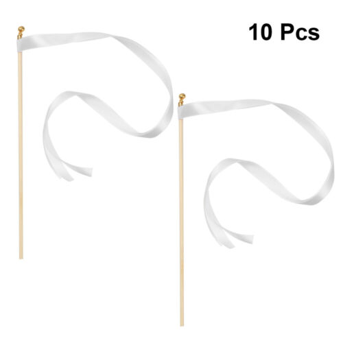 10 Pcs Wedding Ribbon Stick Bride Bridesmaid Fairy Wands Party Favors