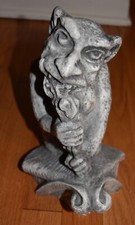 VTG Gargoyle Gothic Cathedral Repro Halloween Art Museum Bonded Resin Stone Gray