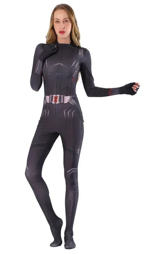 $120 BLACK WIDOW Avengers: Endgame Costume Spandex Bodysuit - Womens Medium