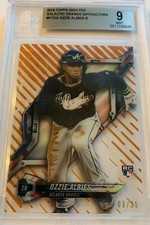 2018 Topps High Tek Ozzie Albies “B” RC Galactic Orange Diffractors #9/25 BGS 9