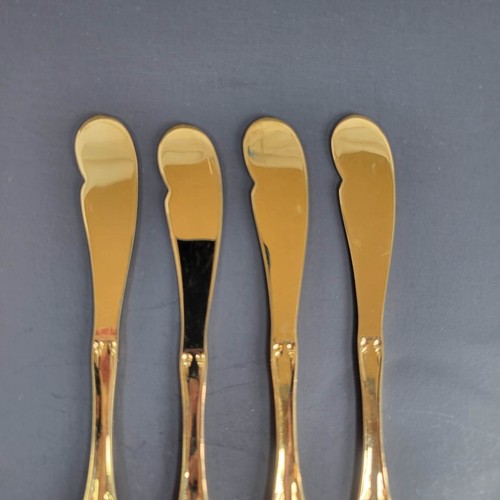 4 pz Oneida Community Golden Brahms diffusore burro manico piatto elettropiastra oro - Foto 10 di 13
