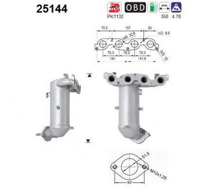 AS Katalysator passend für KIA Rio III UB 1.25 CVVT 1.2 Picanto TA 25144