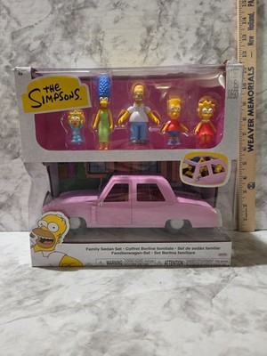 The Simpsons Family Sedan Set Maggie Marge Homer Bart Lisa Jakks Pacific