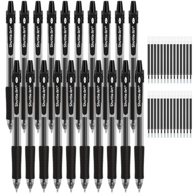 Shuttle Art Gelstifte Set 48 Stück 0,7 mm Schwarz Ersatzmine