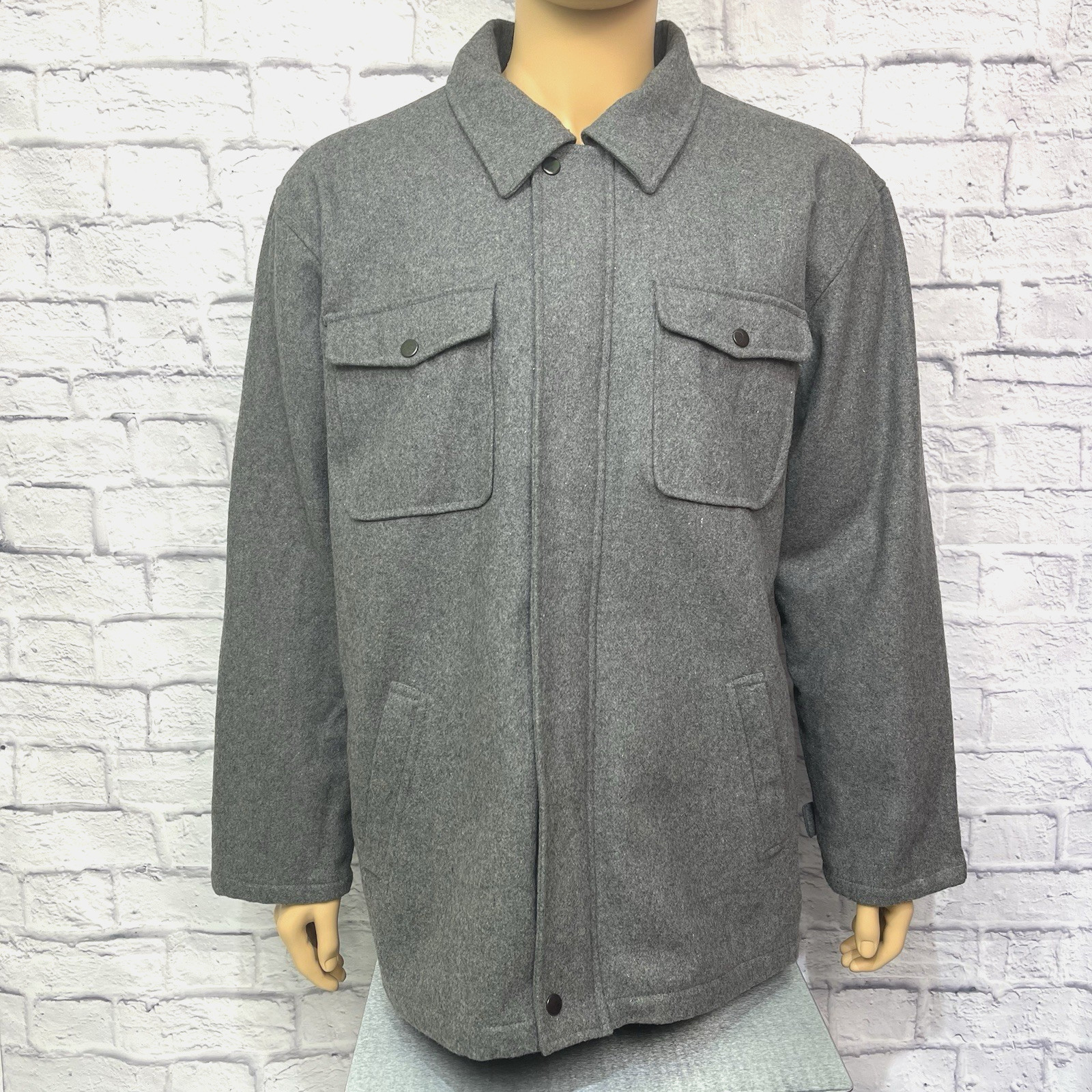 Trenders Basic Wool Blend Button Down Gray Jacket… - image 2