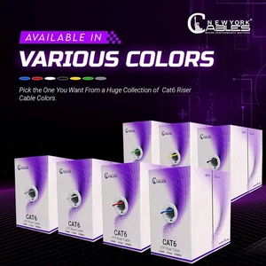 Cat6 Câble Ethernet Riser 1000ft CMR, 23AWG, UTP, 550MHz, 10Gbps