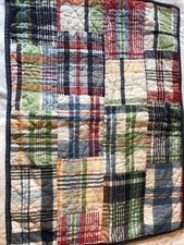 Pottery Barn Kids Madras Plaid Multicolor 100 Cotton Standard 19x26