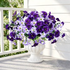 Artificial Petunia Flowers for Outdoor, 8 Bun...