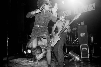 Anthony Kiedis Flea on bass guitar both of the group Red Hot Chili- Old Photo 1