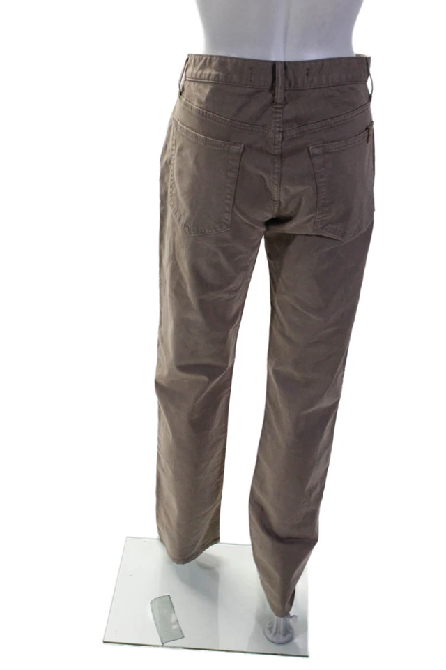 Joes Mujer Algodón Cremallera Botón Pierna Recta Informal Caqui Pantalones Beige Talla 33 EUR Foto 3 de 4