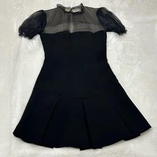 miumiu Black short sleeve see-through mini dress size 36 length 31.8 inches