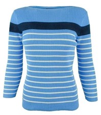 Lauren Ralph Lauren Women's Cotton Blend Boatneck Sweater EB L