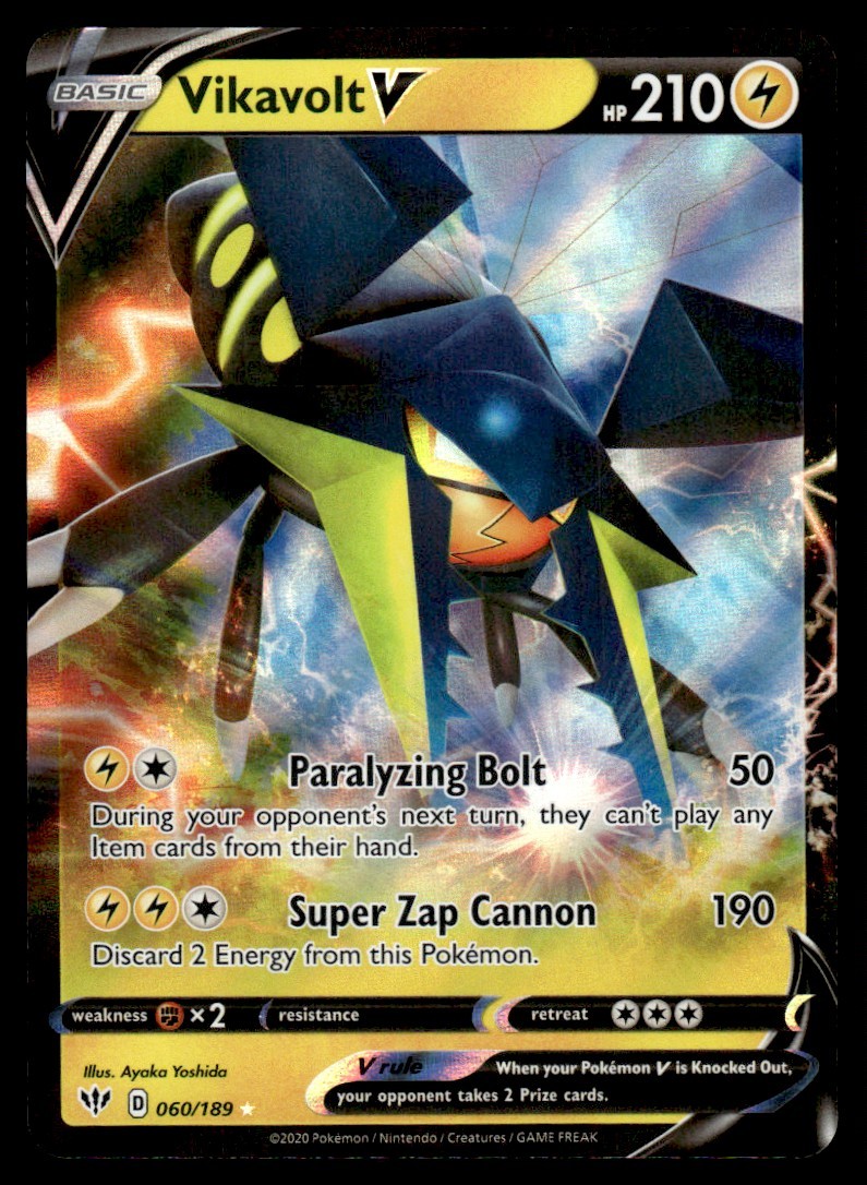 2020 Sword & Shield - Darkness Ablaze Vikavolt V Basic/Rare Holo V #60