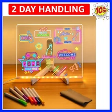 LED Note Board with Colors, Light Up Acrylic Message Board, Glowing Acrylic D...