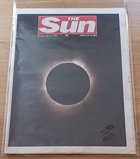 VINTAGE THE SUN 12th August 1999 HISTORIC ECLIPSE EDITION
