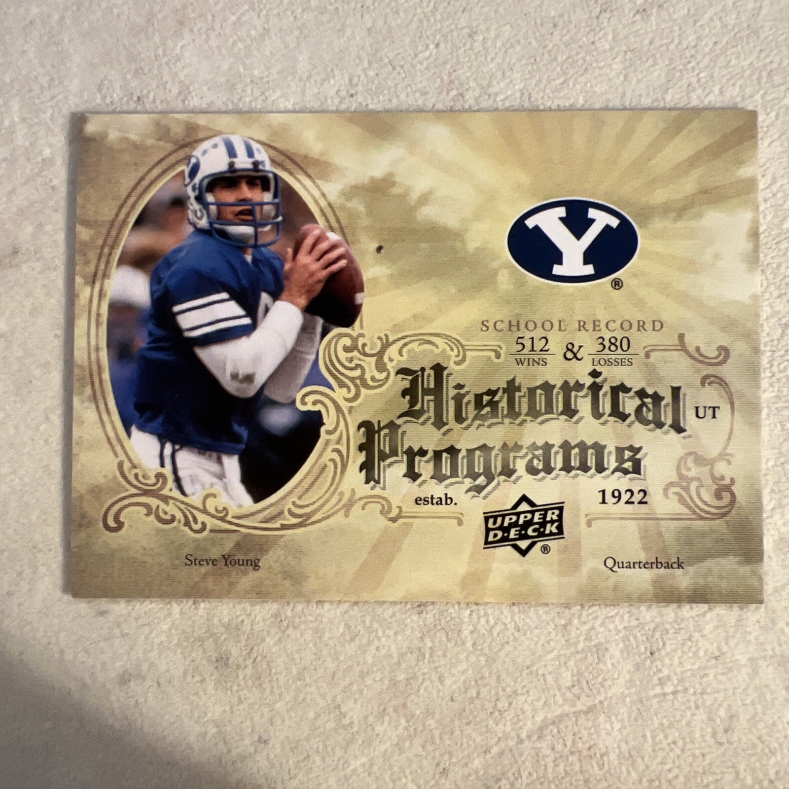 2011 Upper Deck - Historical Programs Steve Young #HP-2