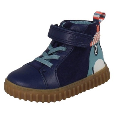 Jungen Clarks elastische Spitze kuschelig Bärengesicht Leder Stiefeletten ''Cove Kind''
