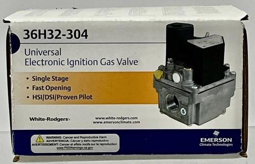 White-Rodgers 36H32-304 1/2" x 3/4" 24V Furnace Gas Valve NIB