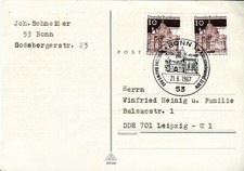 1967 Germany Buildings, Bonn Postal Card
