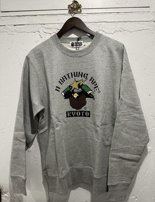 A Bathing Ape BAPE Kyoto Exclusive samurai, BAPE head Crewneck Sweatshirt Men'sL