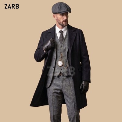Peaky Blinders Grey Tweed 3 Piece Suit, Thomas Shelby Outfit, Custom Tailored