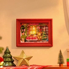 Rolife DIY 3D Puzzle Christmas Eve Party Miniature House with LED Xmas Gifts