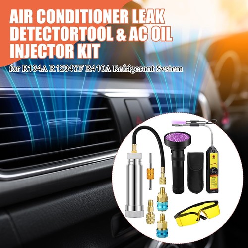 AC Leak Detector Kit R1234yf R134a R410a UV Dye Injector w/ Glasses & Light - Picture 7 of 7