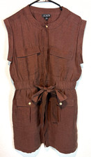 J.CREW Tie-waist Mini Dress In Chelsea Linen-Cupro Blend Size 10