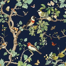 Dark Bird Peel and Stick Wallpaper Vintage Floral Bird Contact Paper 16.9x118...