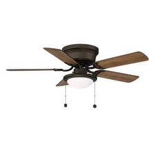 HAMPTON BAY Hugger 44 in. LED Indoor Oil-rubbed bronze Ceiling Fan w/ Light Kit