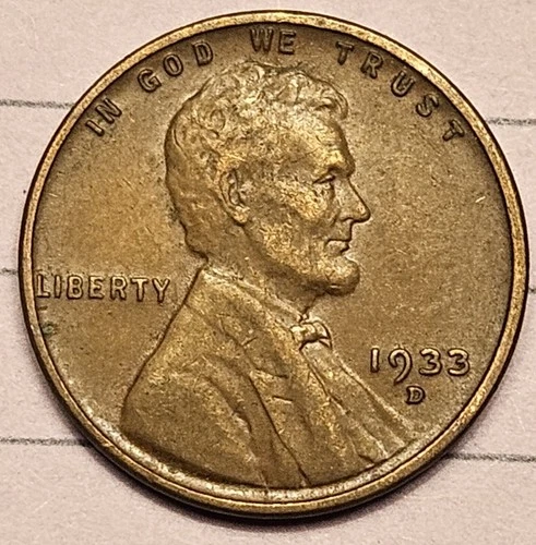 1933-D Lincoln Wheat Cent XF/AU BETTER DATE Semi Key Date B