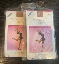 2 Pairs - Mondor - Ice Skating Tights 3310- M 82 Suntan - 40 Deniers New