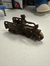 Vintage Cast Iron Hubley Crash Car Motorcycle Original Condition READ SEE PHOTO