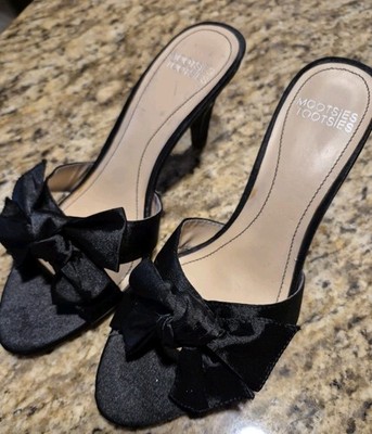 NWOB - MOOTSIES TOOTSIES Slide 3¼'' Heels - 7M - Satin Cross-over Vamp w/Bow