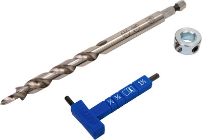 Kreg KPHA308 Easy-Set Pocket Hole Drill Bit with Stop Collar & Gauge/Hex... 