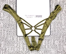 Victoria's Secret Very Sexy NWT Ring Hardware Crotchles Thong Panty Small Green