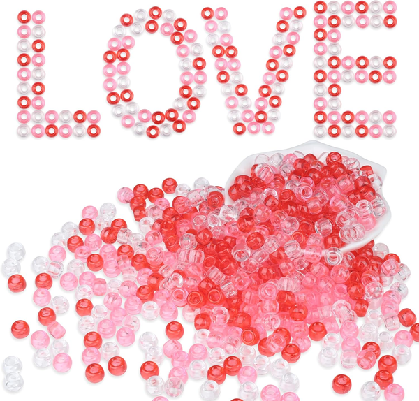 1000 StüCk Rosa Perlen Pony Beads Perlen Bunt, 9Mm Perlen Zum AuffäDeln | Awards-image