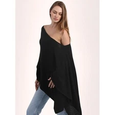 Minnie Rose Cashmere Ruana Brown Shaw