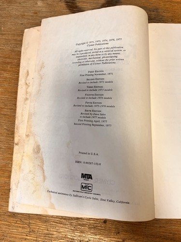 1966-1977 Kawasaki 80-450cc 6th Edition Clymer Manual  - Afbeelding 6 van 6