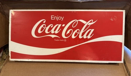 Vintage Metal Enjoy Coca Cola Sign Circa 1960s-70’s 22”x10”