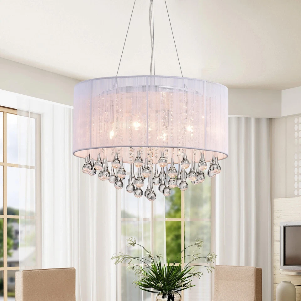 Araña de cristal esférica blanca Foto 2 de 4