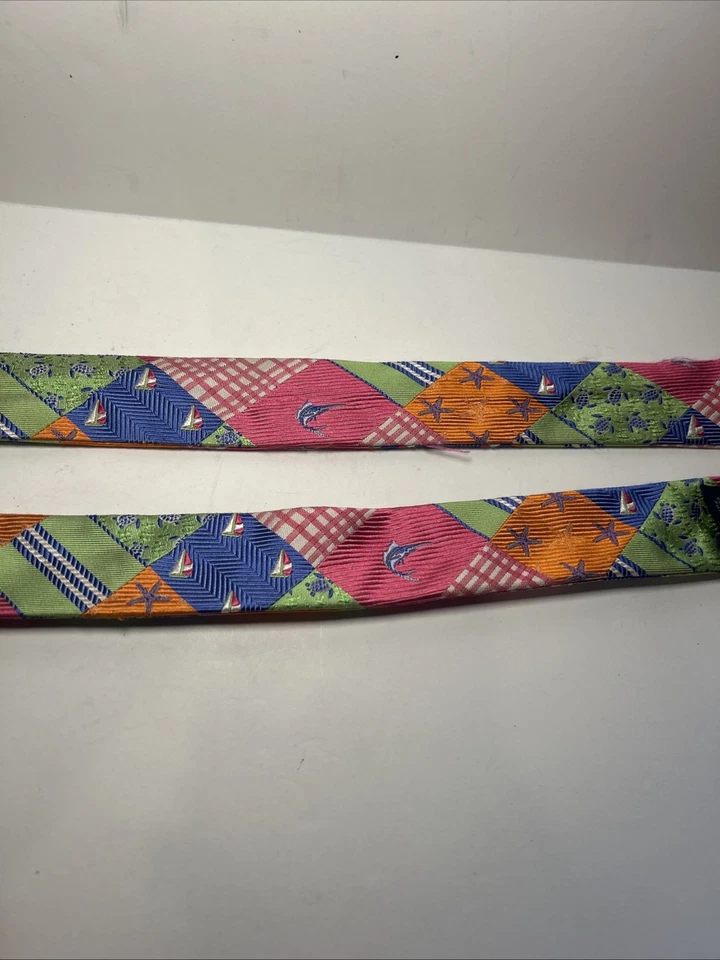 Cinturón Lilly Pulitzer Via Palm Beach 100% Seda Rosa Verde Talla L Mar Tema D Anillo Foto 3 de 4