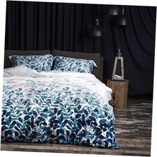 100 Long Staple Cotton Duvet Cover Full 80"x90" Blue - Nero No Comforter 